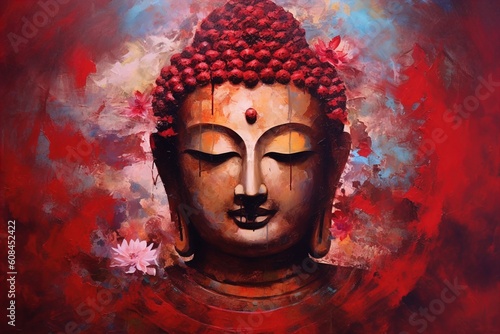 Acrylic on Canvas, buddha, cavas, painting, colour