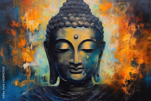 Acrylic on Canvas, buddha, cavas, painting, colour