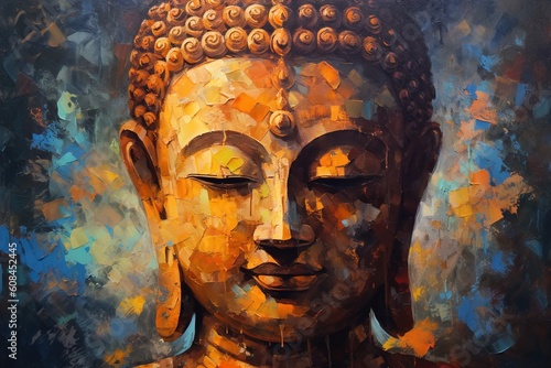 Acrylic on Canvas, buddha, cavas, painting, colour