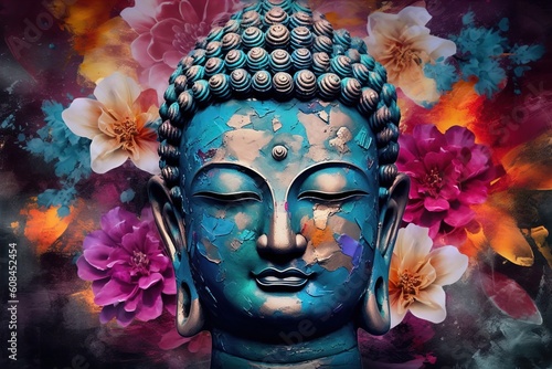 Acrylic on Canvas, buddha, cavas, painting, colour