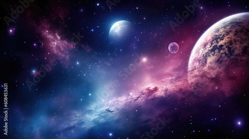 planet and stars purple wallpaper background