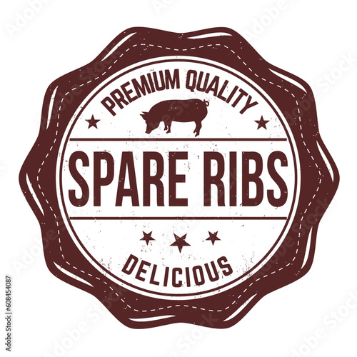 Spare ribs grunge rubber stamp