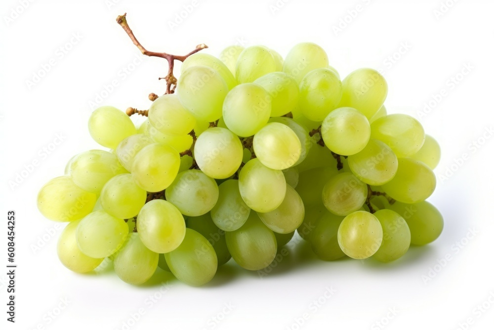 Appetizing tasty white table grapes. The concept of proper nutrition and vitamins in the crop. AI generated Appetizing tasty white table grapes. The concept of proper nutrition and vitamins in the crop. AI generated