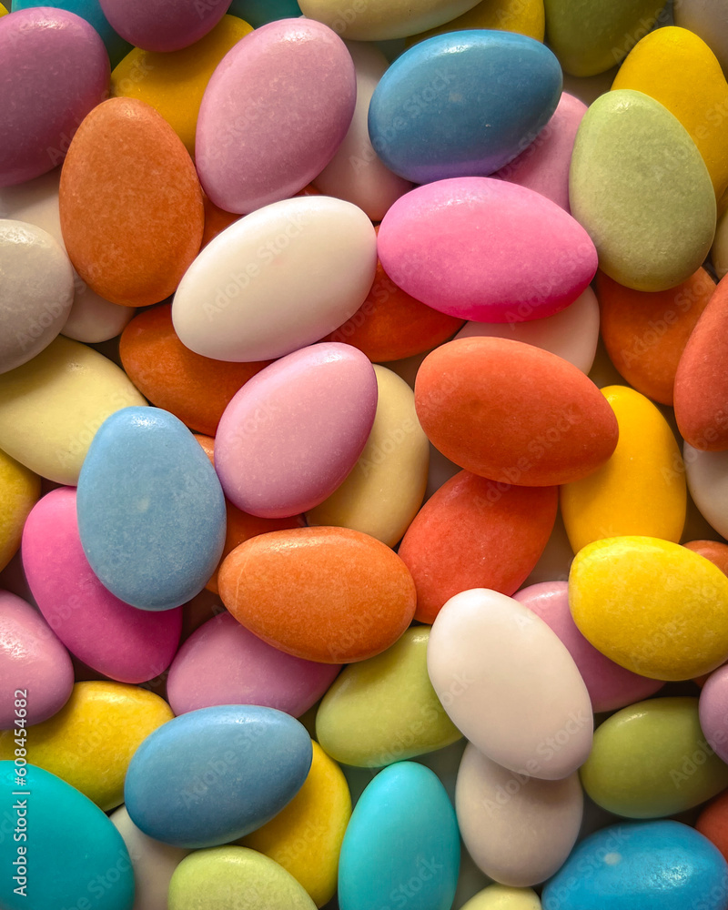 Colourful almonds, an Easter staple. These are filled with chocolate! Colourful almonds, an Easter staple. These are filled with chocolate!