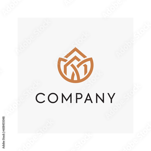 Real estate tulip flower logo design simple vector editable 