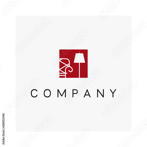 Interior decorator designer furniture logo design vector 