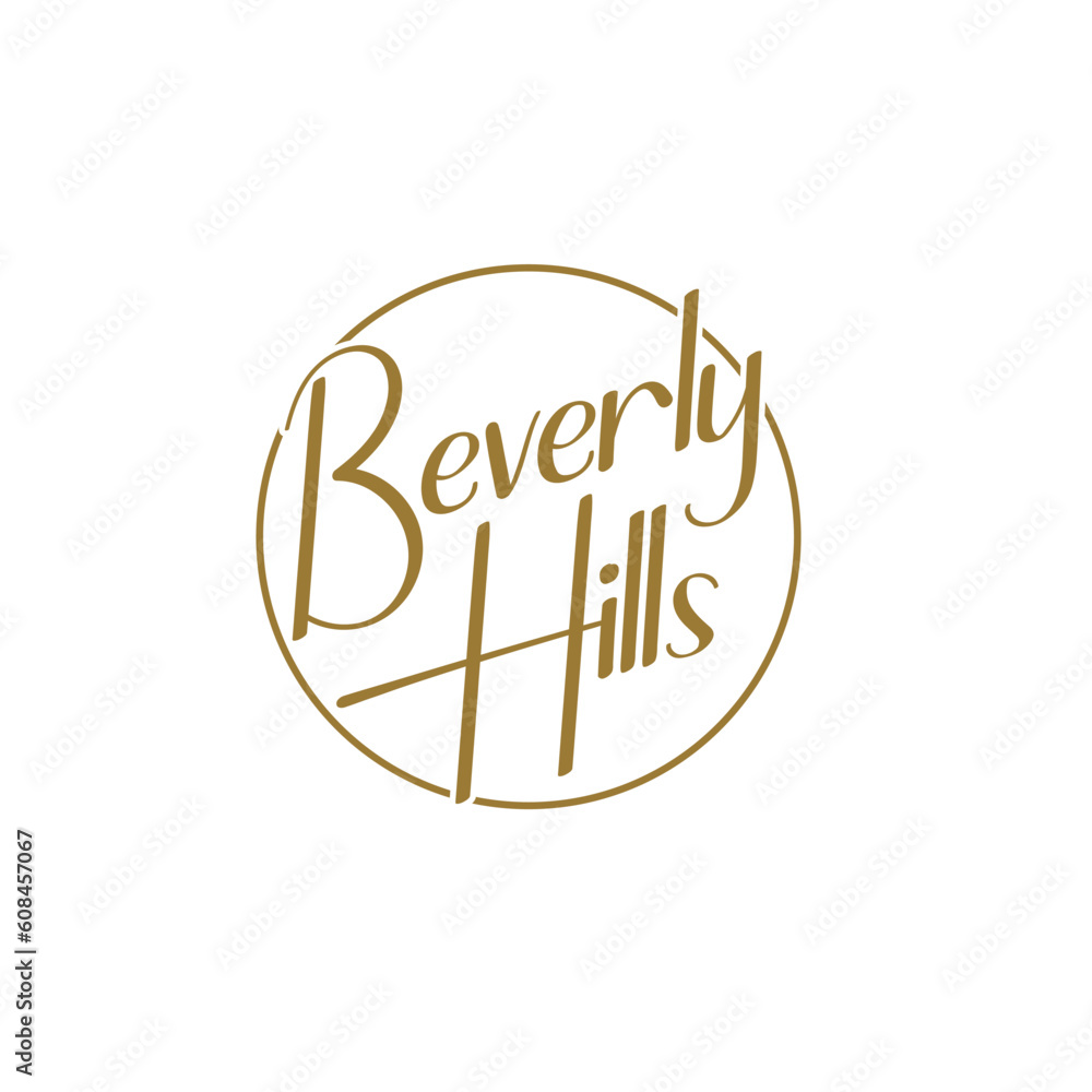 Obraz premium Beverly Hills Typography Logo Template – Furniture, Fashion & Lifestyle Brand Identity