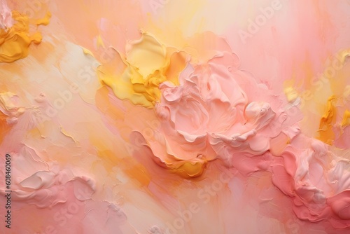 Abstract Painting of Vibrant Petals, Abstract colorful oil, acrylic painting of spring flower, Hand painted brush stroke on canvas, 