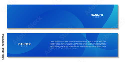 abstract banners design with blue wave gradient background