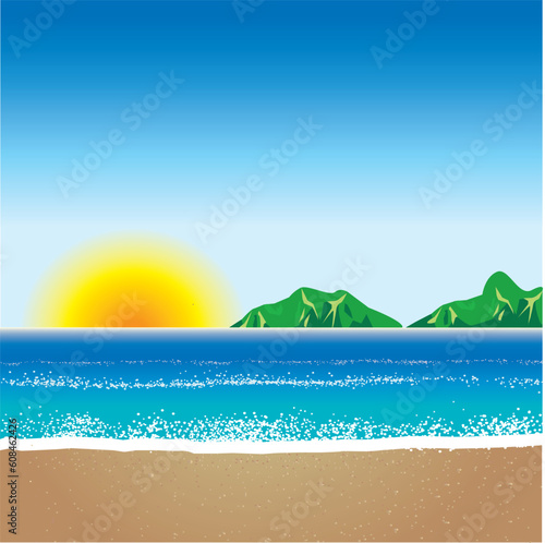 Vector illustration of Beach Background 2