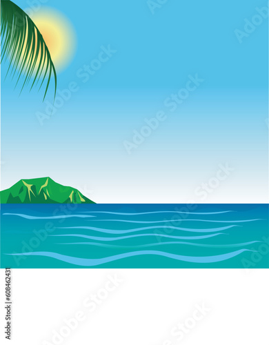 Fototapeta Naklejka Na Ścianę i Meble -  Vector Illustration of Beach Background 7