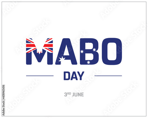 Mabo Day, Mabo, National Day, Australia Day, Rights, Communities, Flag of Australia, Australian Flag, 3rd June, Concept, Editable, Typographic Design, typography, Vector, Eps, Icon photo