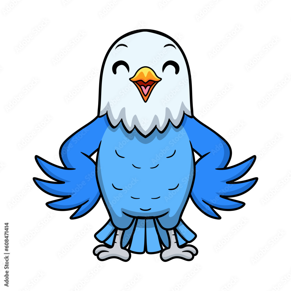 Cute blue love bird cartoon Cute blue love bird cartoon