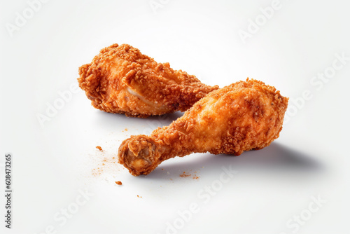 fried chicken wings isolated on white