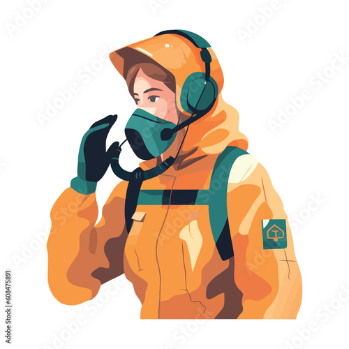 woman engineer in protective workwear isolated