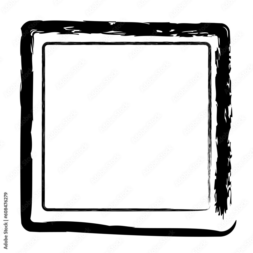 vector simple double line square frame from black crayon, at white background vector simple double line square frame from black crayon, at white background