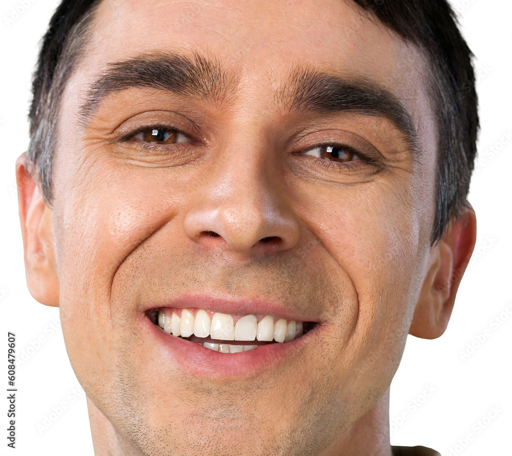 Fototapeta premium Face of Handsome Man Close-Up - Isolated