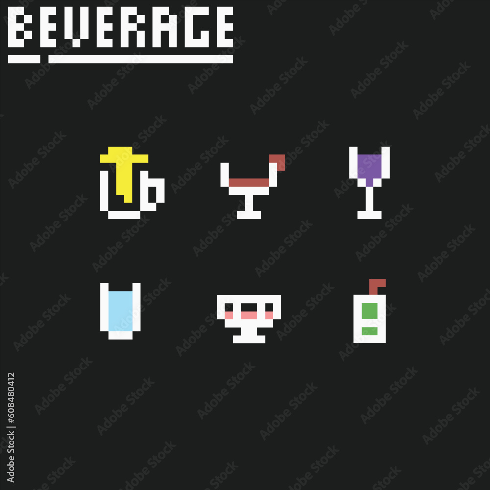 this is beverage icon in pixel art with black background ,this item good for presentations,stickers, icons, t shirt design,game asset,logo and your project. this is beverage icon in pixel art with black background ,this item good for presentations,stickers, icons, t shirt design,game asset,logo and your project.