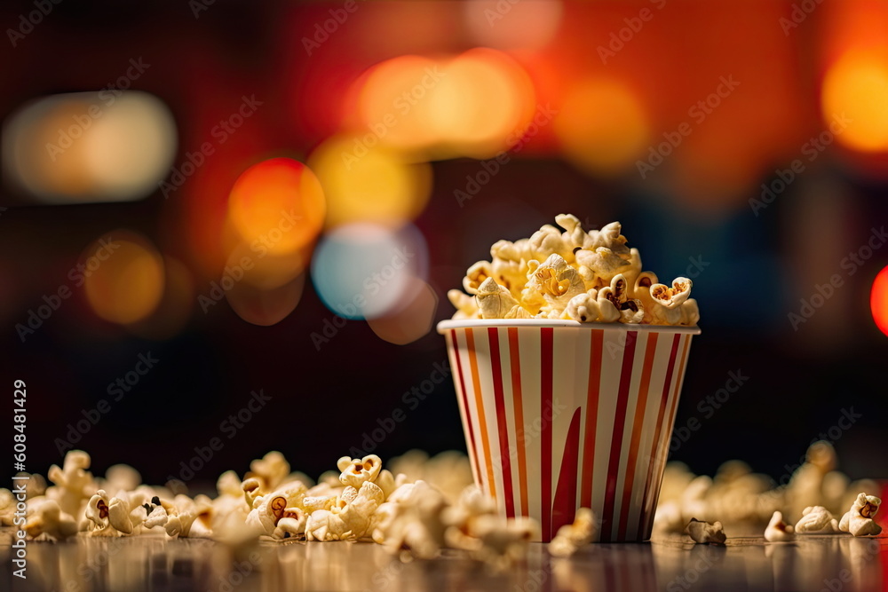 popcorn with blur background