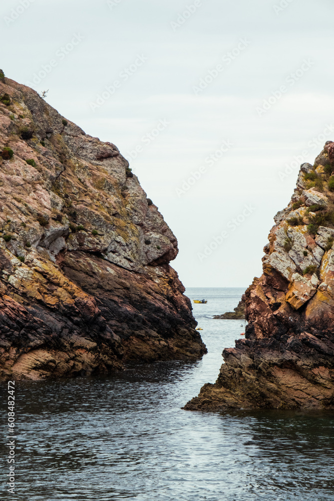 Naklejka premium A canyon in the Berlenga Islands in Portugal.
