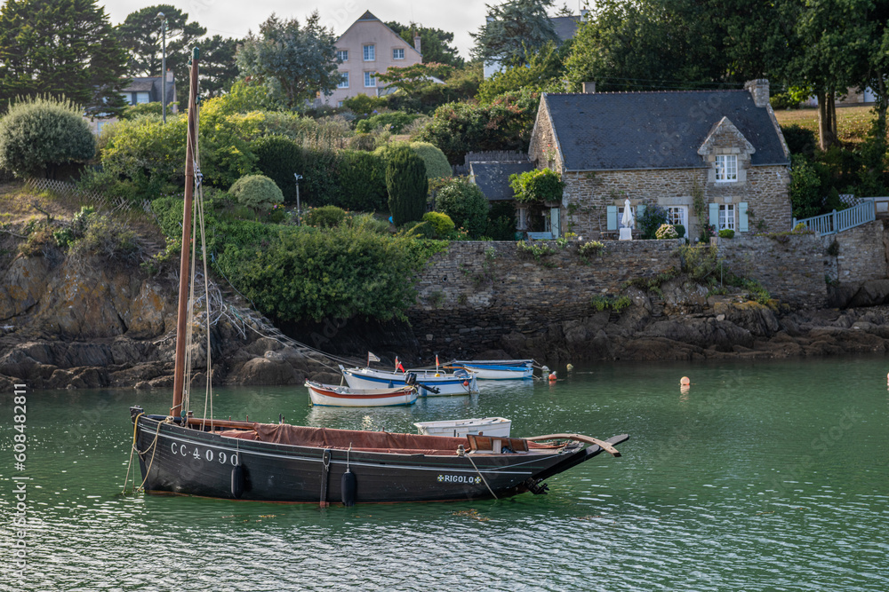 Picturesque harbor of Doeland in French Brittany
