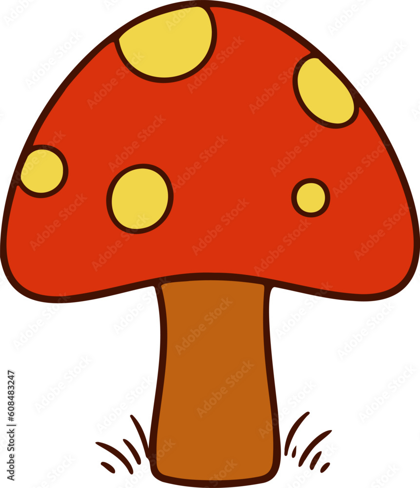 Cute Mushroom cartoon. Fungus clipart vector illustration Cute Mushroom cartoon. Fungus clipart vector illustration