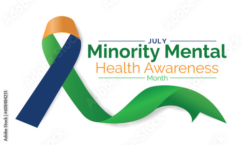 Canvas Print Vector illustration of minority mental health awareness month