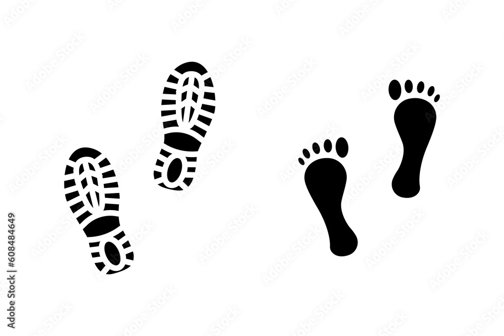 Human footprints icon set.. Vector illustration. Human footprints icon set.. Vector illustration.