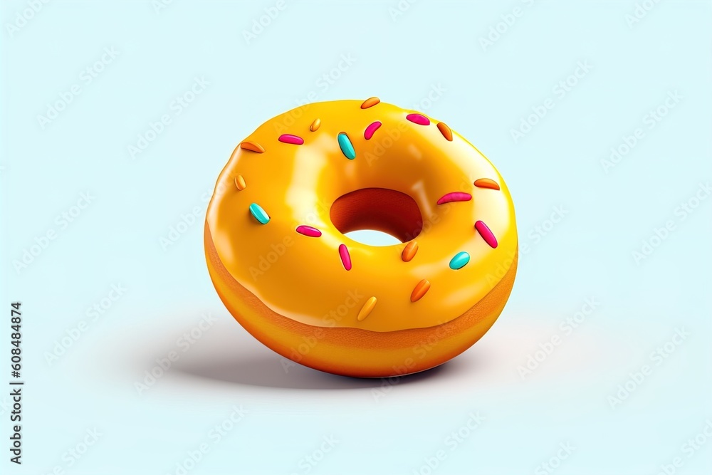 sugar icing donut 3d object background sugar icing donut 3d object background
