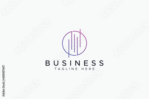 Wave Graph Analytics Software Developer Business App Logo Modern Minimalist Concept