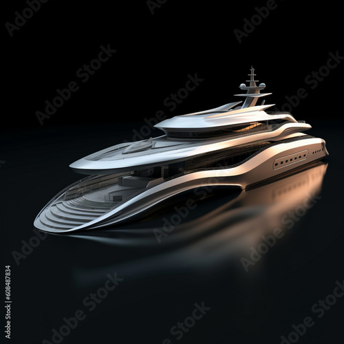 Luxury futuristic yacht 