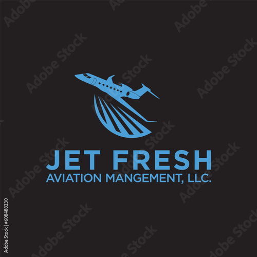 private jet business aviation logo design vector