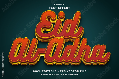 Eid al adha 3d style editable text effect