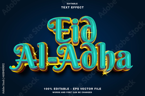 Eid al adha 3d style editable text effect