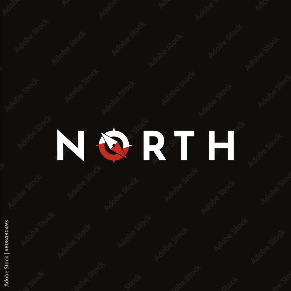 illustration vector graphic north with compass symbol logo design for word mark illustration vector graphic north with compass symbol logo design for word mark