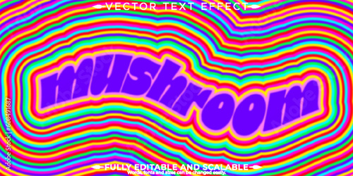 Psychedelic text effect, editable mushroom text style