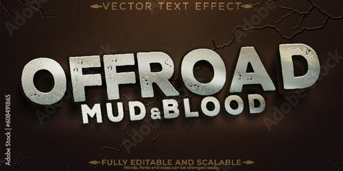 Editable text effect offroad, 3d dirty and adventure font style