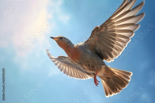 a bird in free flight made with Generative AI © Angah