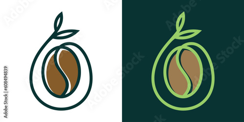 logo design nature coffee icon vector illustration