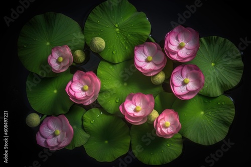 The top view is the beauty of the pink lotus flowers.