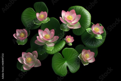 The top view is the beauty of the pink lotus flowers.
