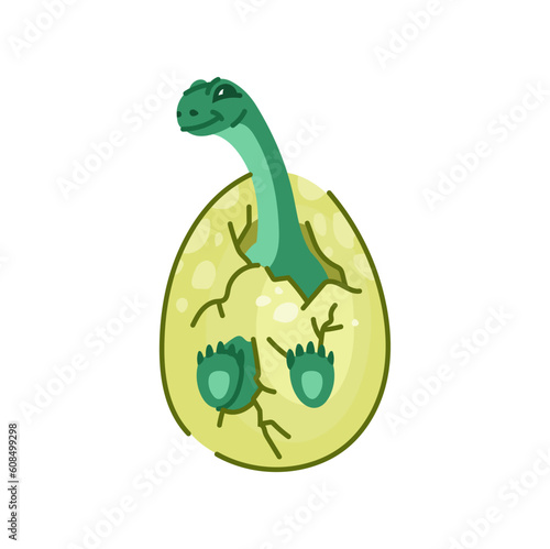 Dinosaur in cracked egg shell isolated cartoon animal. Vector parasaurolophus extinct animal. Herbivorous ornithopod dinosaur, walkeri dino, extinct dino