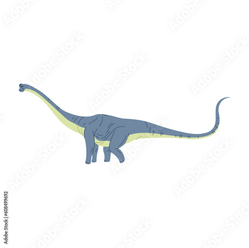Brontosaurus isolated cartoon tyrannosaurus with long neck. Vector apatosaurus Brontosaurus big lizard. Childish dino, dinosaur animal game personage