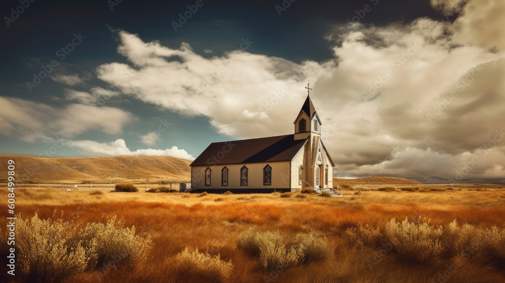 Fototapeta premium a church in a secluded location