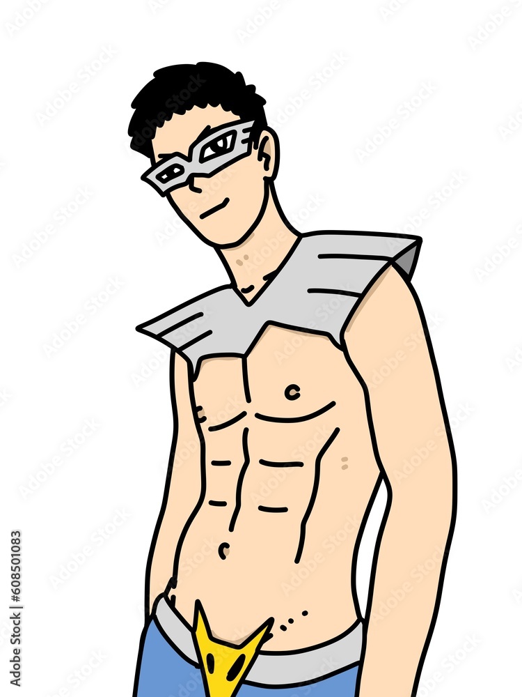 Fototapeta premium cute man cartoon on white background