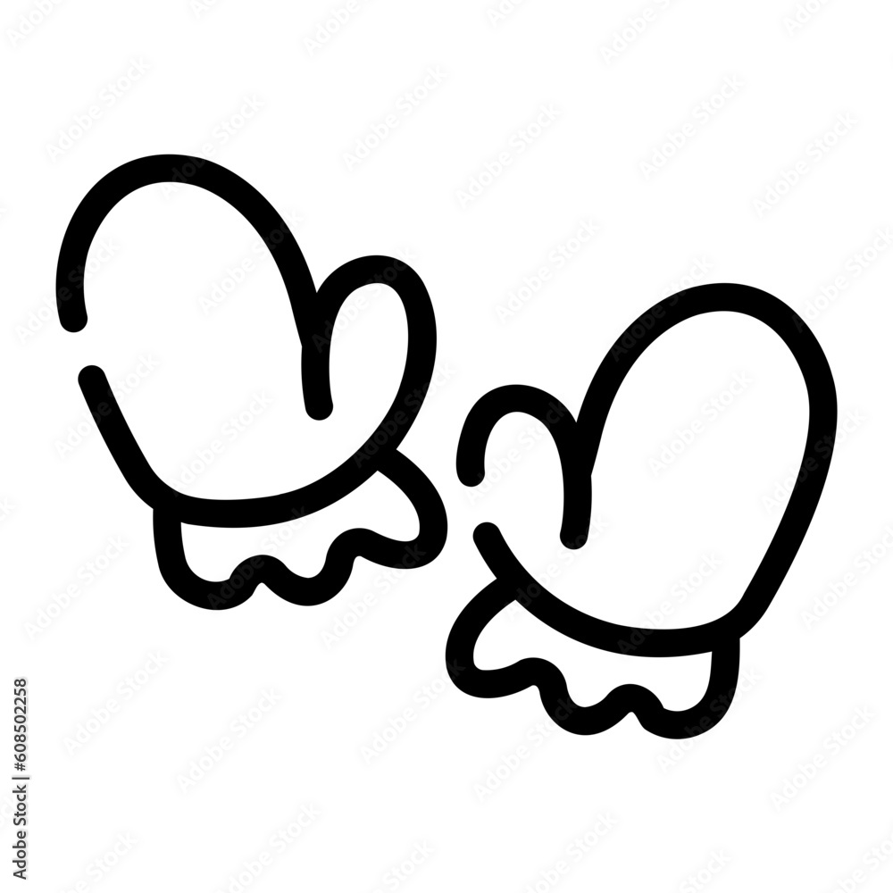 mitten Line Icon mitten Line Icon