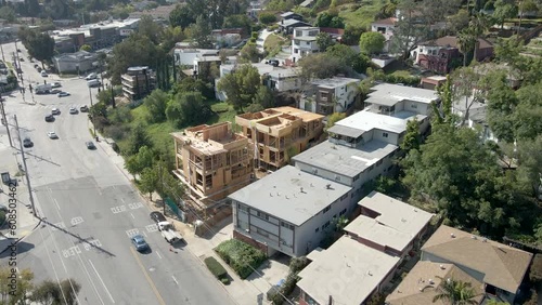 Aerial View of Wood Frame Construction in the United States, 4K, 360 View