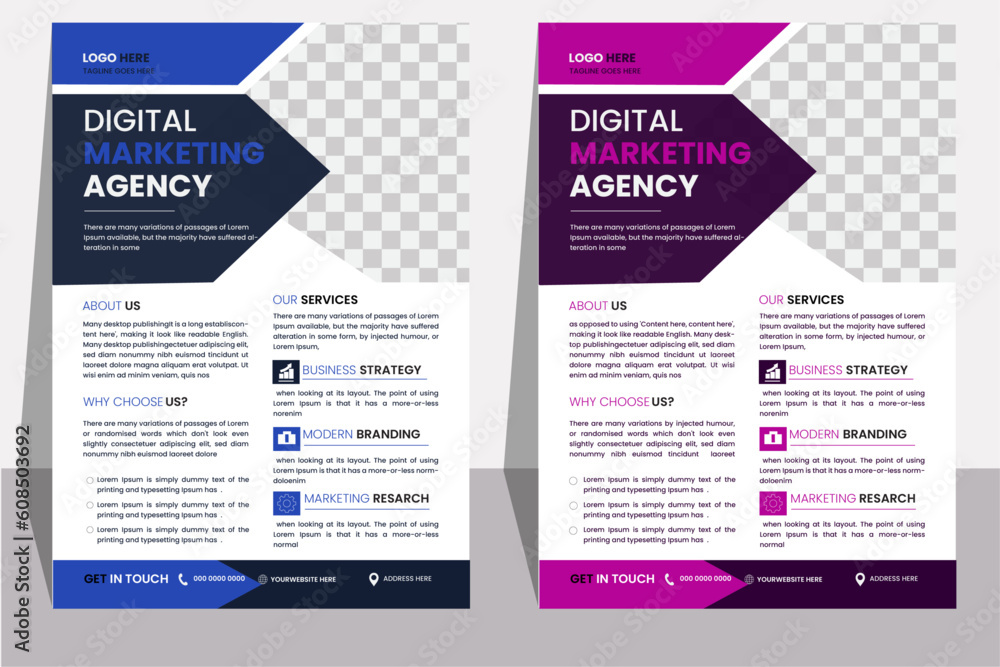 modern business flyer template, abstract business flyer and creative design, IT company flyer and editable vector template design
