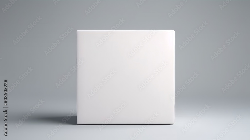 A blank white square on a neutral gray background. Generative ai A blank white square on a neutral gray background. Generative ai