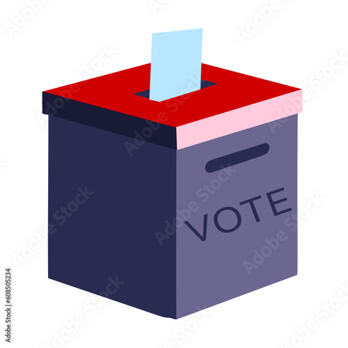 voting ballot box; flat vector illustration